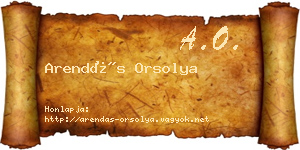 Arendás Orsolya névjegykártya