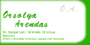 orsolya arendas business card