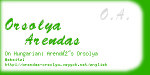 orsolya arendas business card